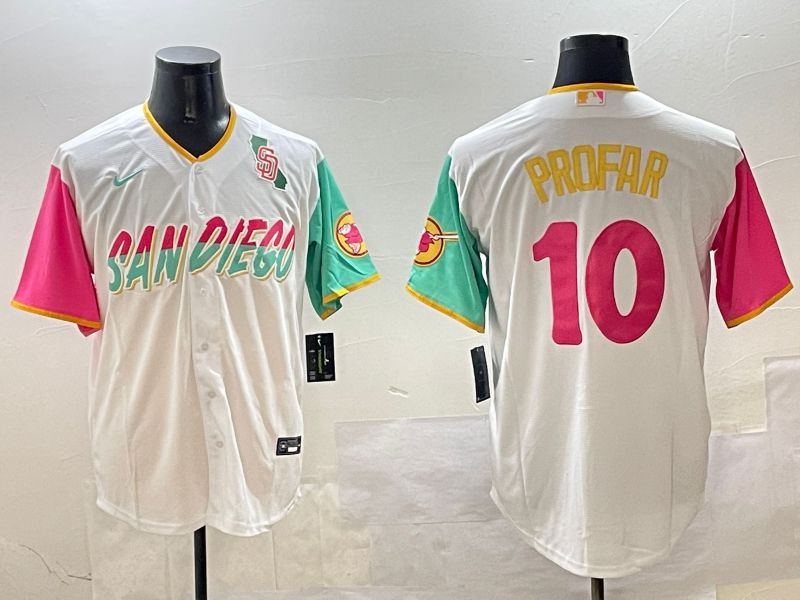 Men San Diego Padres #10 Profar White City Edition 2025 Nike MLB Jersey style 2->san diego padres->MLB Jersey
